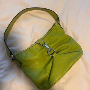 Lime Green Leather Shoulder Bag